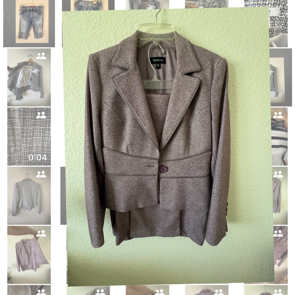 Vintage Bebe lavender Blazer Structured Suit Jacket